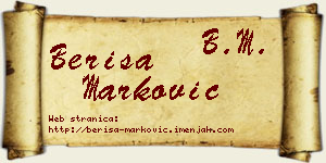 Beriša Marković vizit kartica